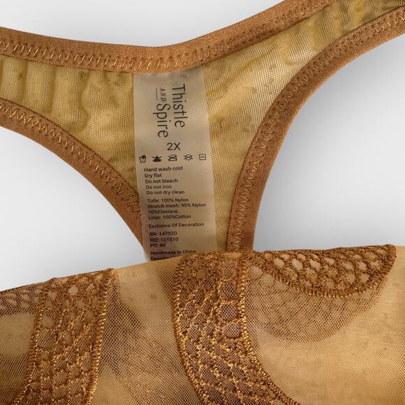 Thistle & Spire 2X Medusa Gold Thong Embroidered Snake Sexy Mystic Lingerie - Picture 4 of 9